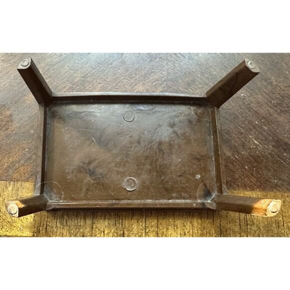 Vintage Plastic Dollhouse Furniture Dining Rectangle Brown Kitchen Table - Picture 2 of 5